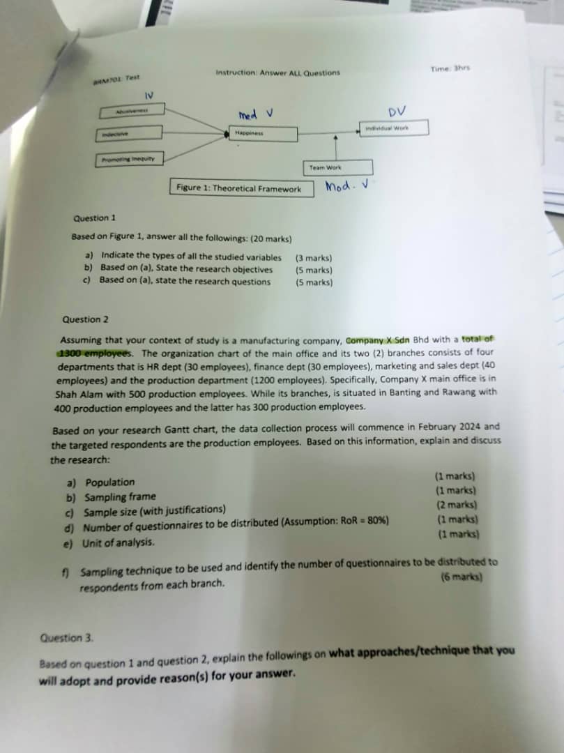 RM701 Test IV Promoting Inequity Question 1 Instruction: Answer ALL Questions med