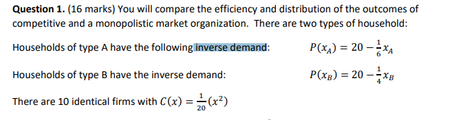 Question 1. (16 marks) You will compare the efficiency and distribution of