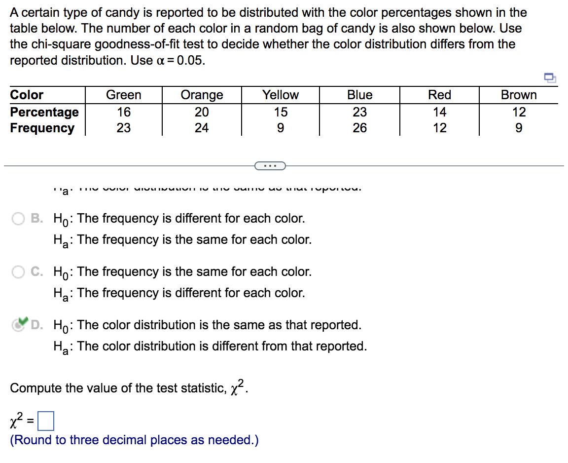 A certain type of candy is reported to be distributed with the