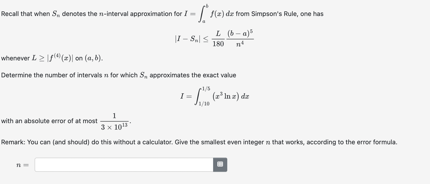 Recall that when Sm denotes the n-interval approximation for I = .b