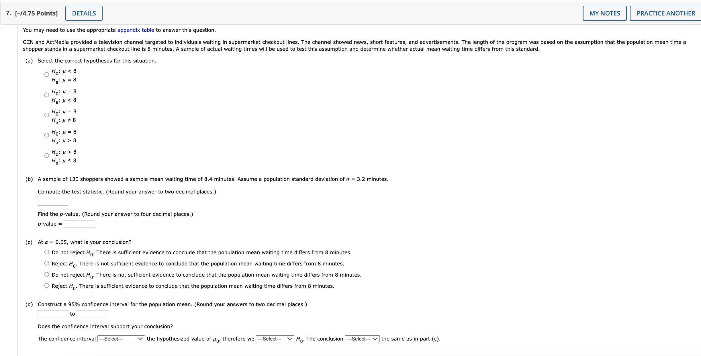 of 64 ounces. A sample of cartons is periodically selected and weighed