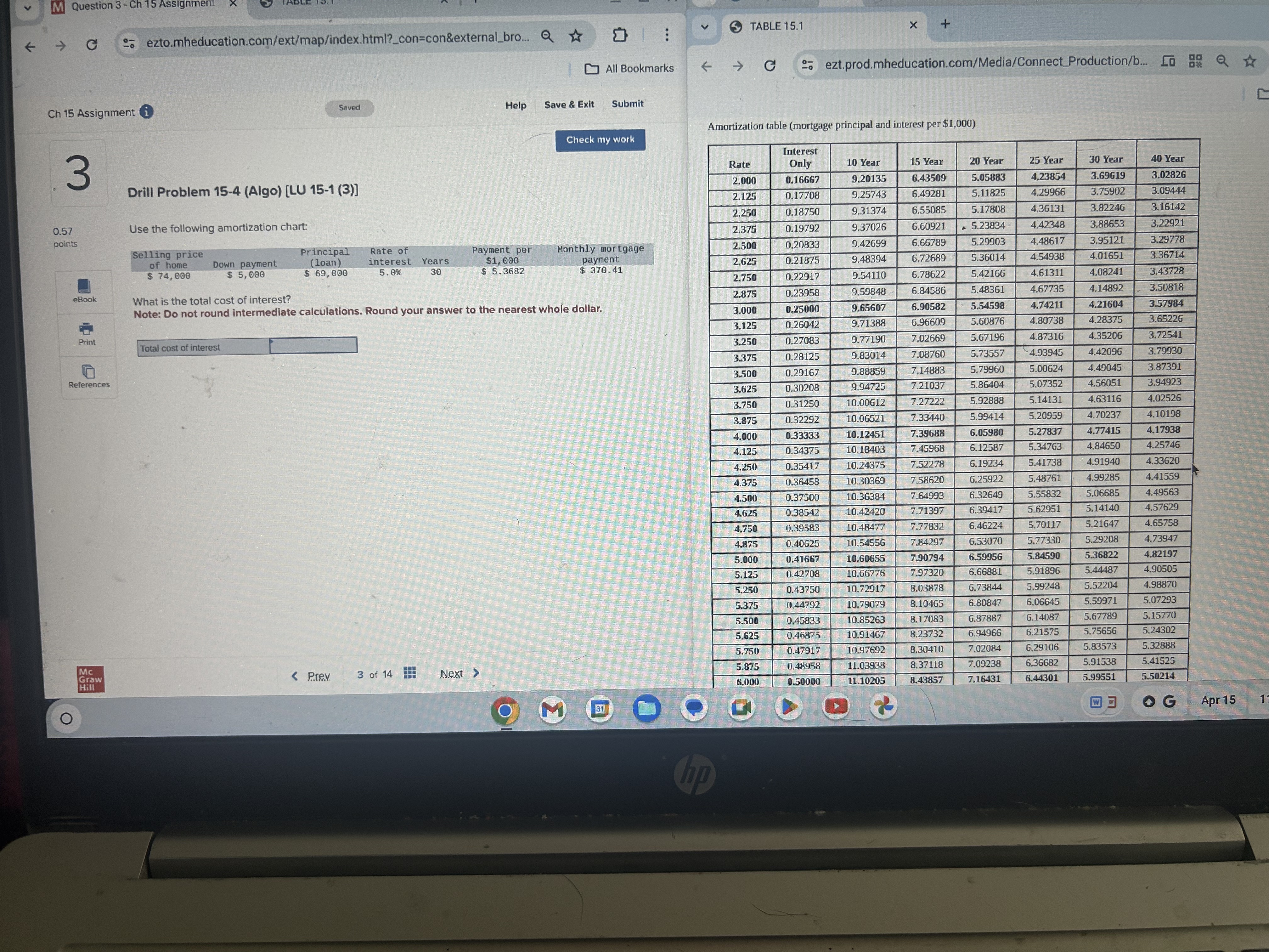 > K M Question 3 - Ch 15 Assignment C ezto.mheducation.com/ext/map/index.html?_con=con&external_bro... Q