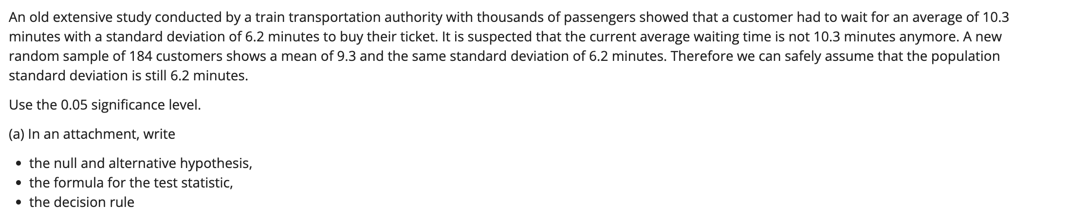An old extensive study conducted by a train transportation authority with thousands