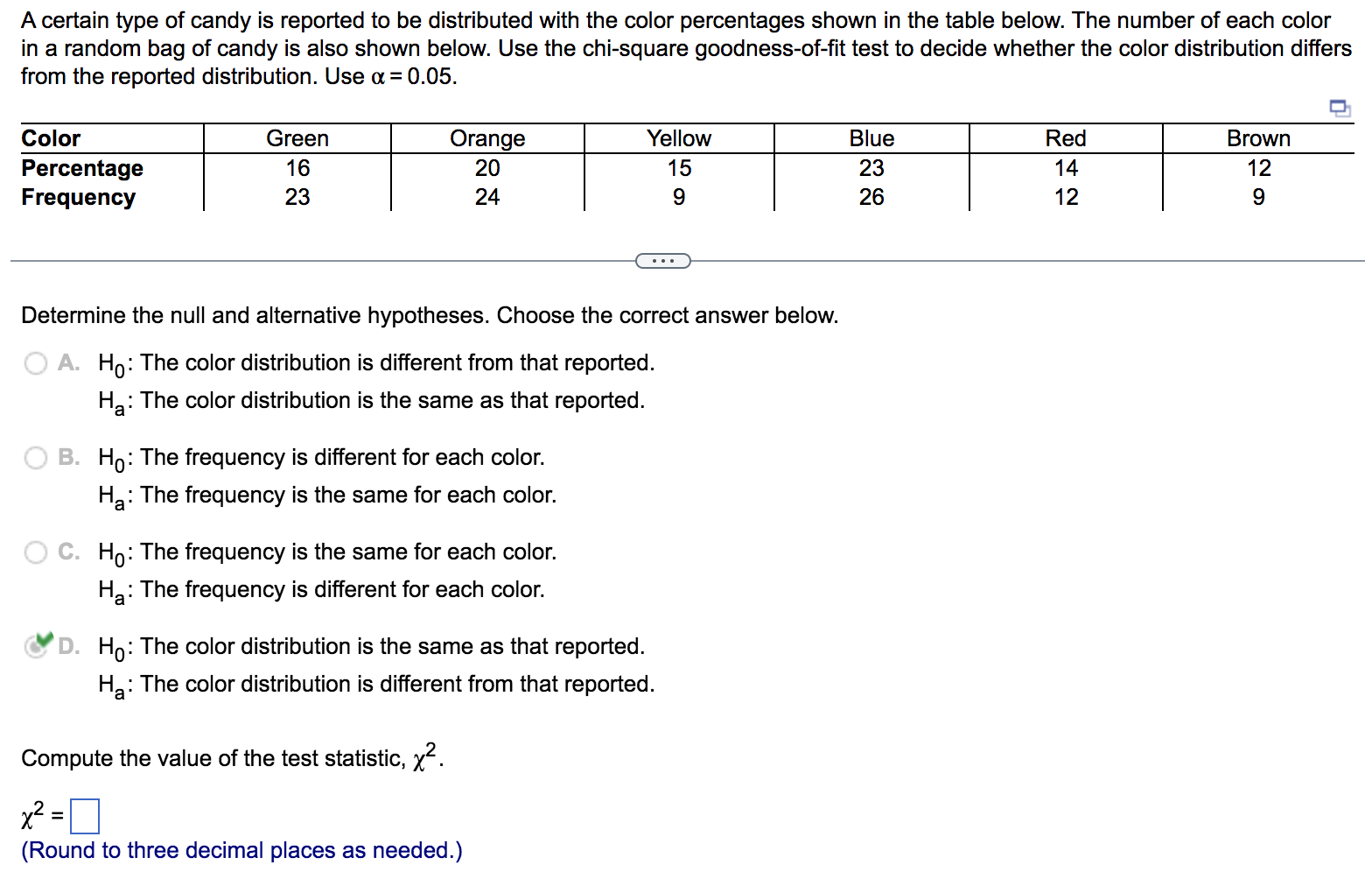 A certain type of candy is reported to be distributed with the