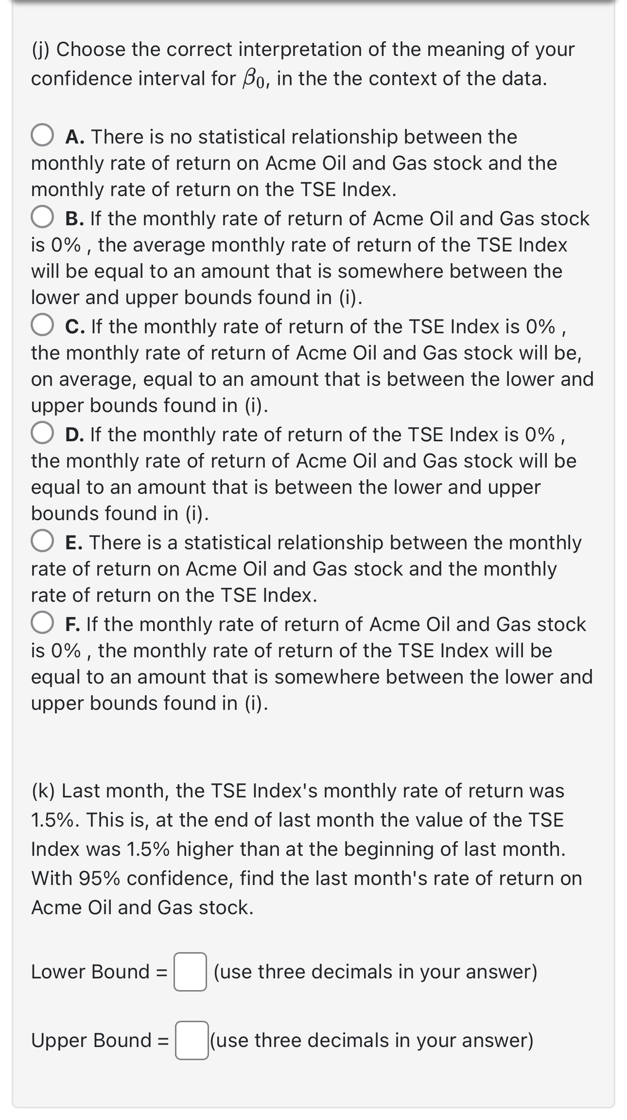 the overal market. Specifically, RStock A,i Bo+R Market,i + ei = You