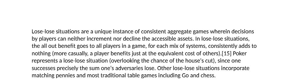 Lose-lose situations are a unique instance of consistent aggregate games wherein decisions