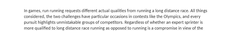 In games, run running requests different actual qualities from running a long