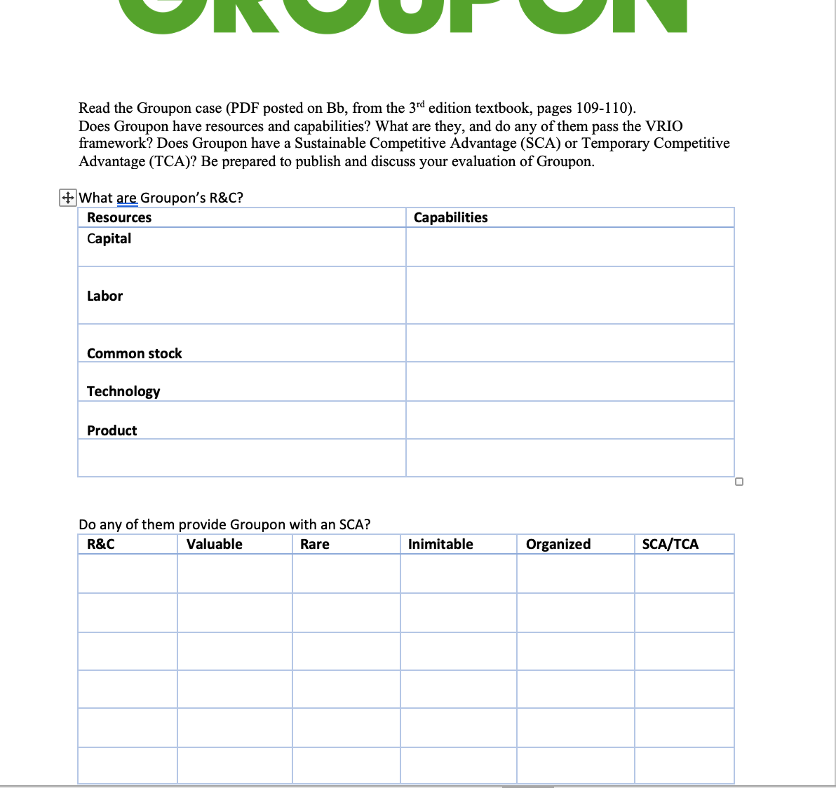 Read the Groupon case (PDF posted on Bb, from the 3rd edition