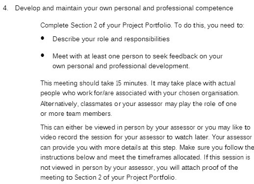 4. Develop and maintain your own personal and professional competence Complete Section
