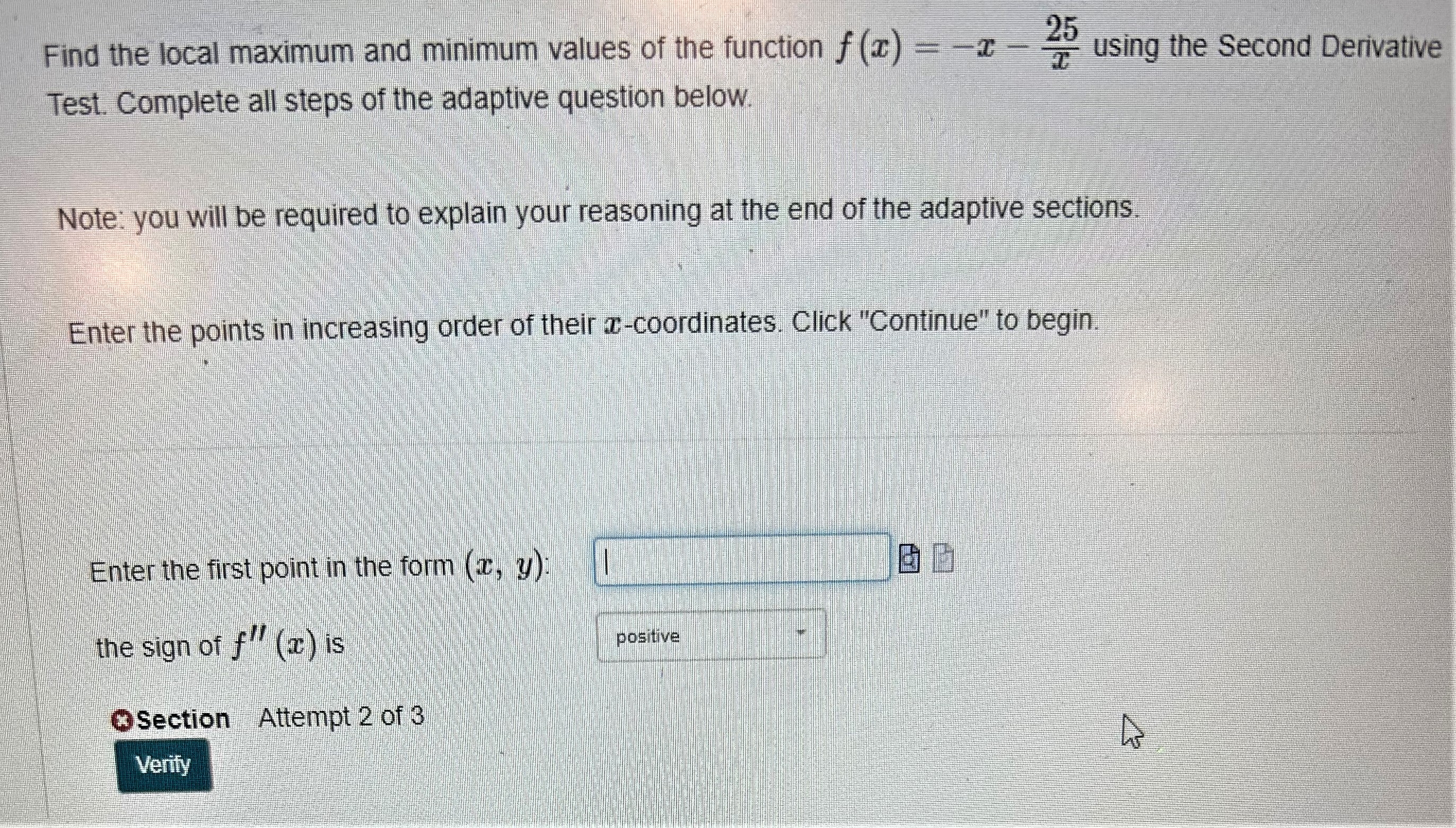 Find the local maximum and minimum values of the function f(x) =