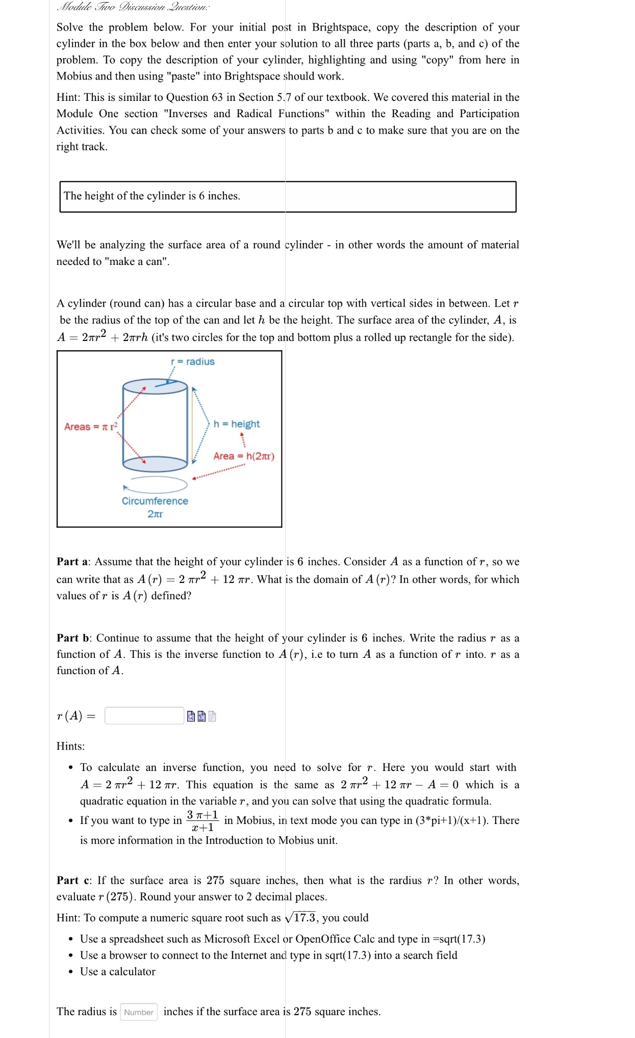 Module Two Discussion Question: Solve the problem below. For your initial post