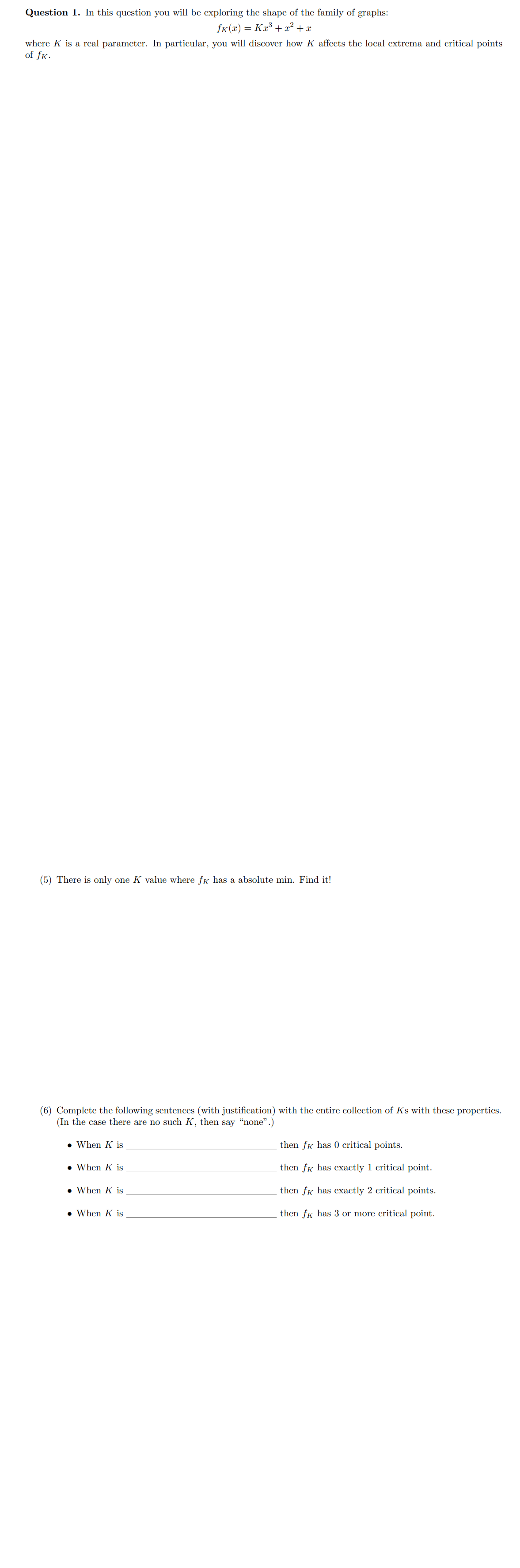 Question 1. In this question you will be exploring the shape of