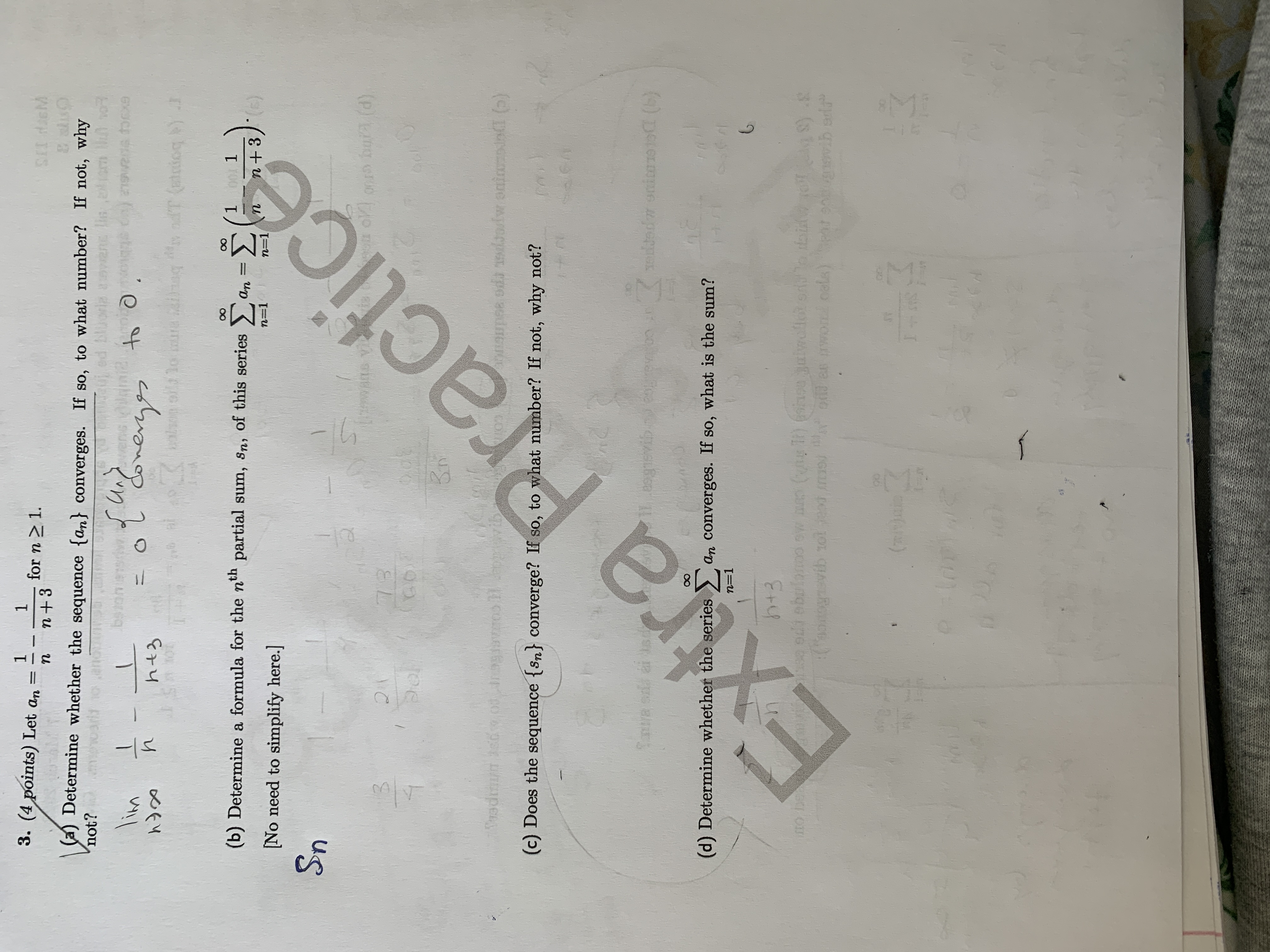 DEX9 1 3. (4 points) Let an = - n - 1