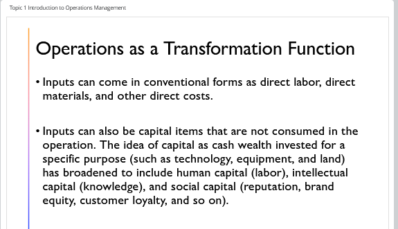 service or product. The resources will usually consist of people, materials, technology