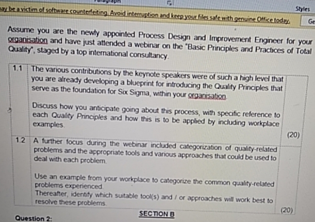 may be a victim of software counterfeiting. Avoid interruption and keep your