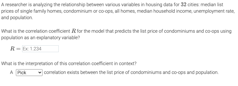 A researcher is analyzing the relationship between various variables in housing data