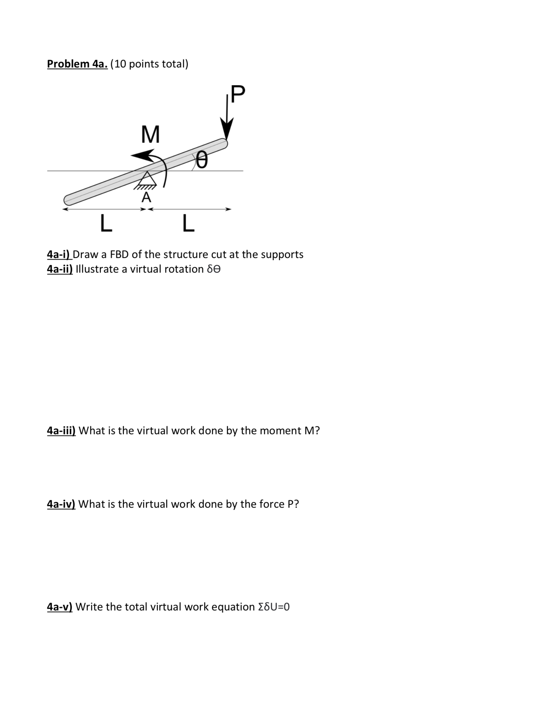 Problem 4a. (10 points total) L M A P L 4a-i) Draw