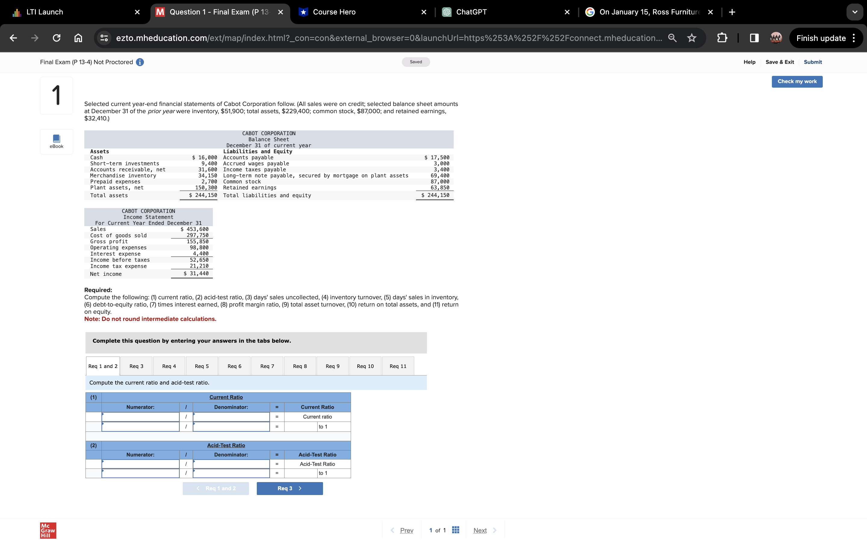 LTI Launch -0 M Question 1 - Final Exam (P 13- Course