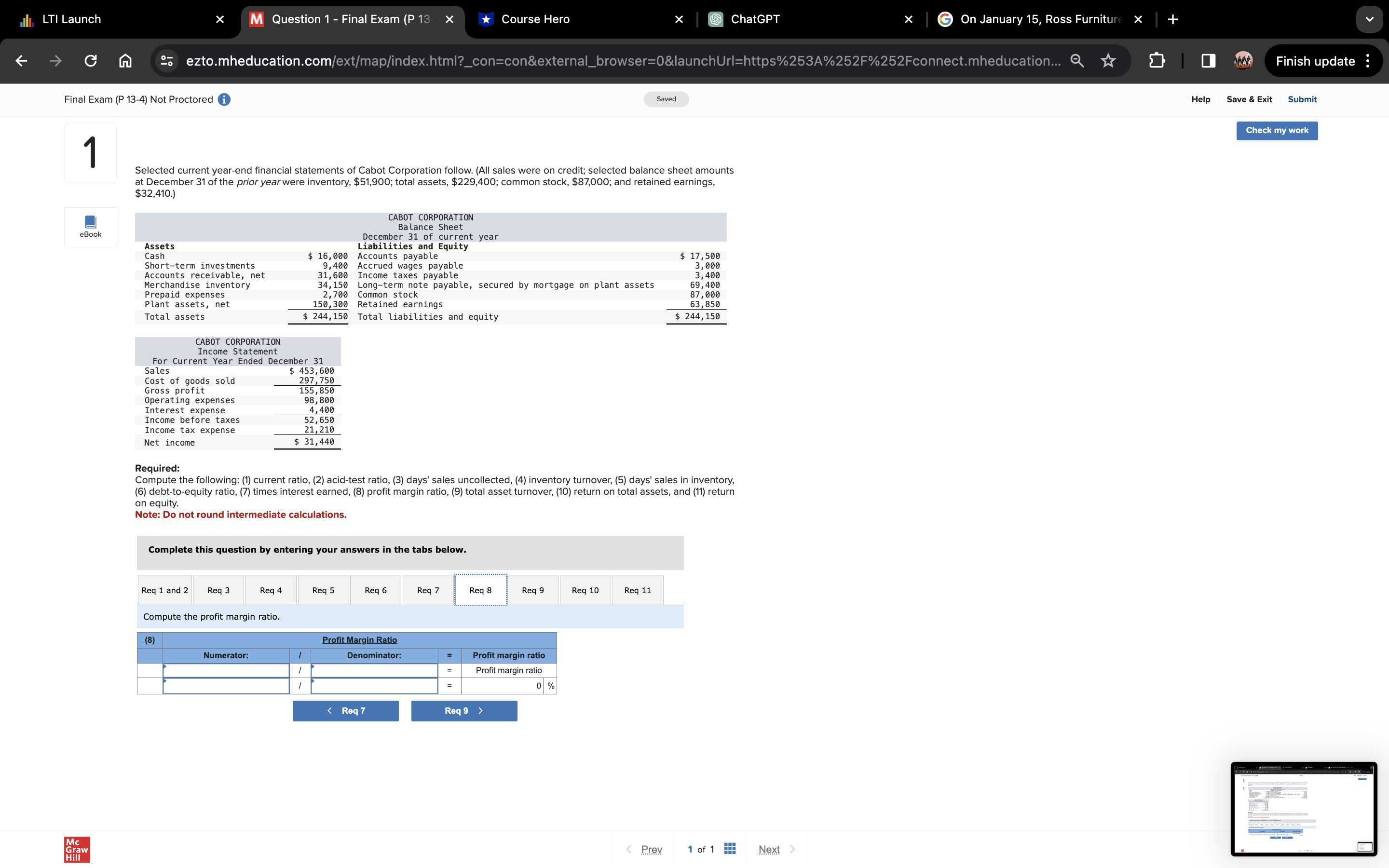 Cash Short-term investments Accounts receivable, net Merchandise inventory Prepaid expenses Plant assets,