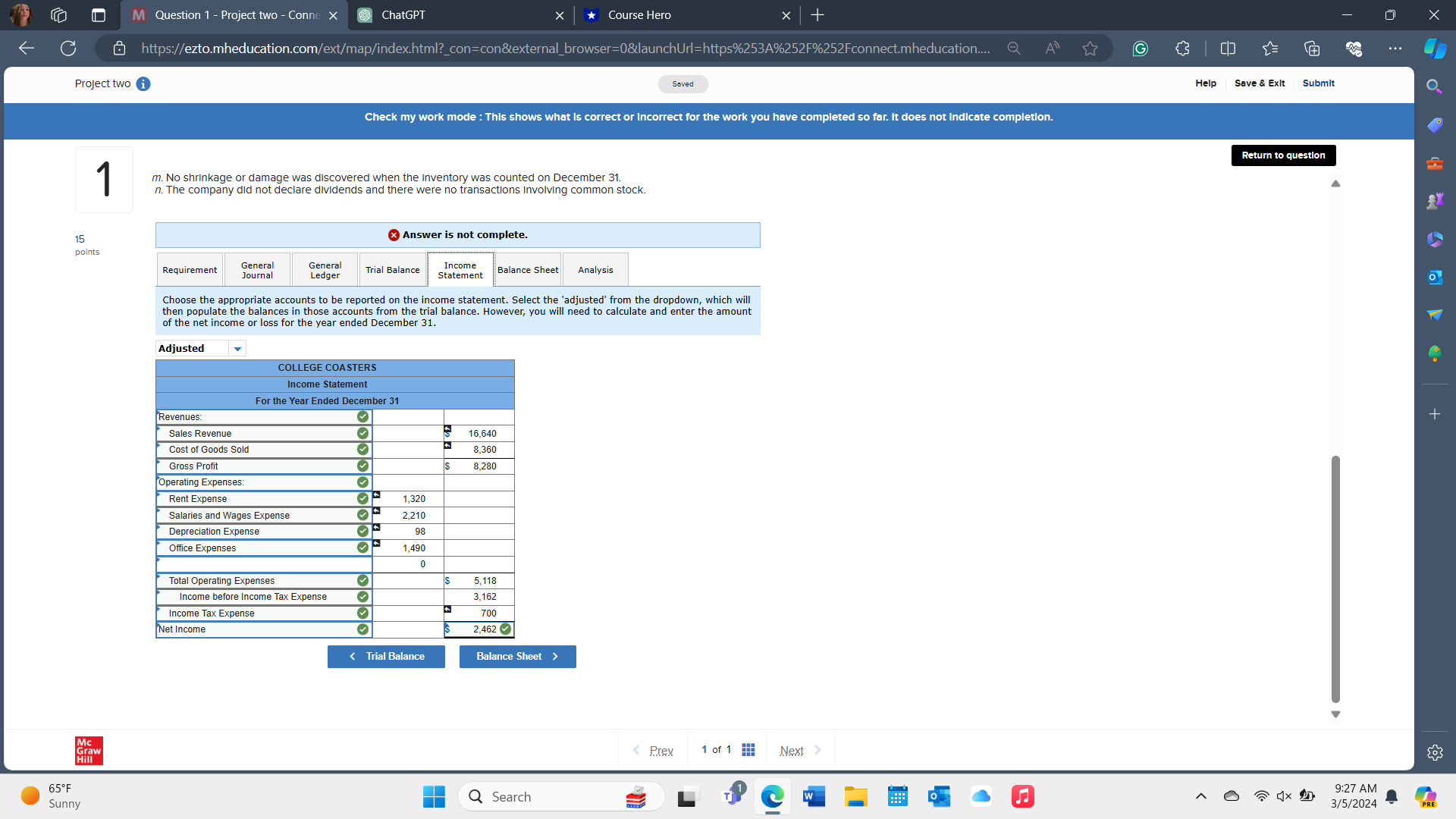 so far. It does not indicate completion. 1 Requirement General Journal General