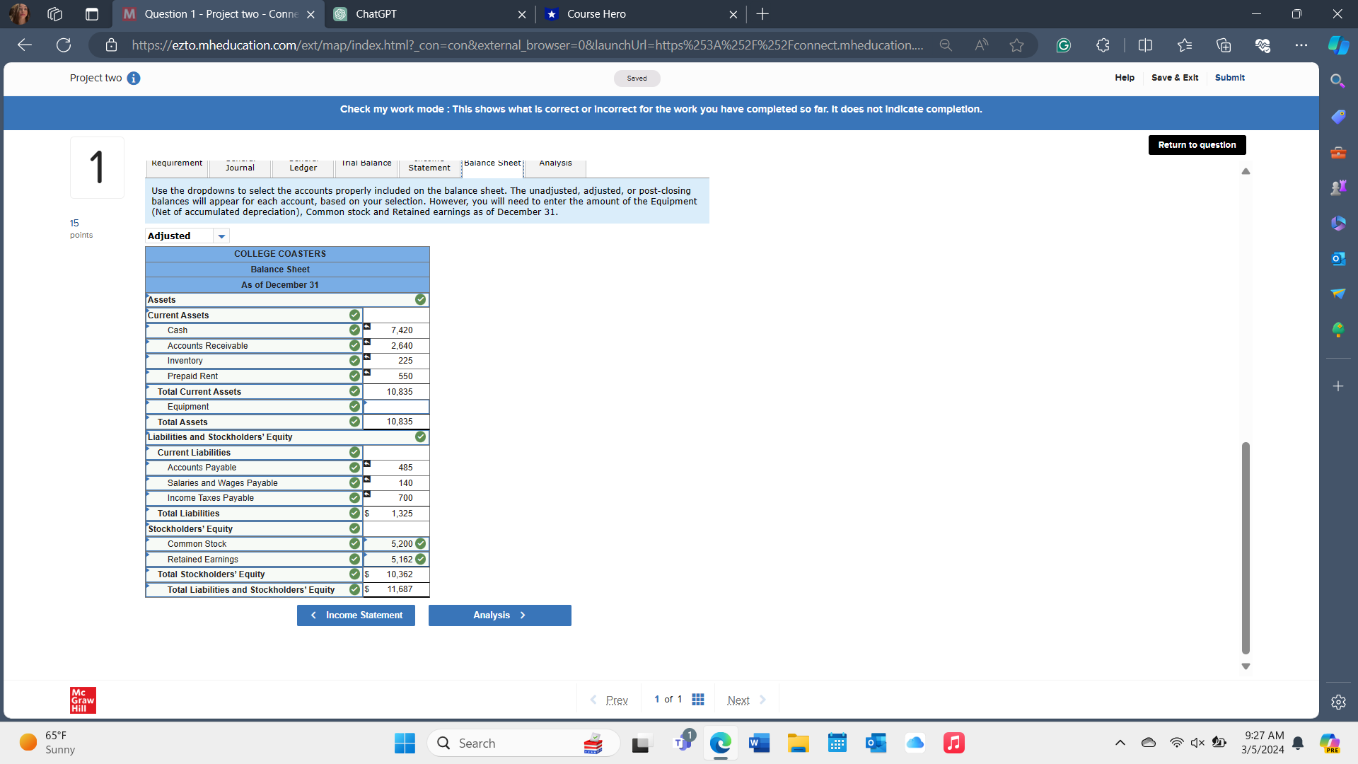 Ledger Trial Balance Income Statement Balance Sheet Analysis Each journal entry is