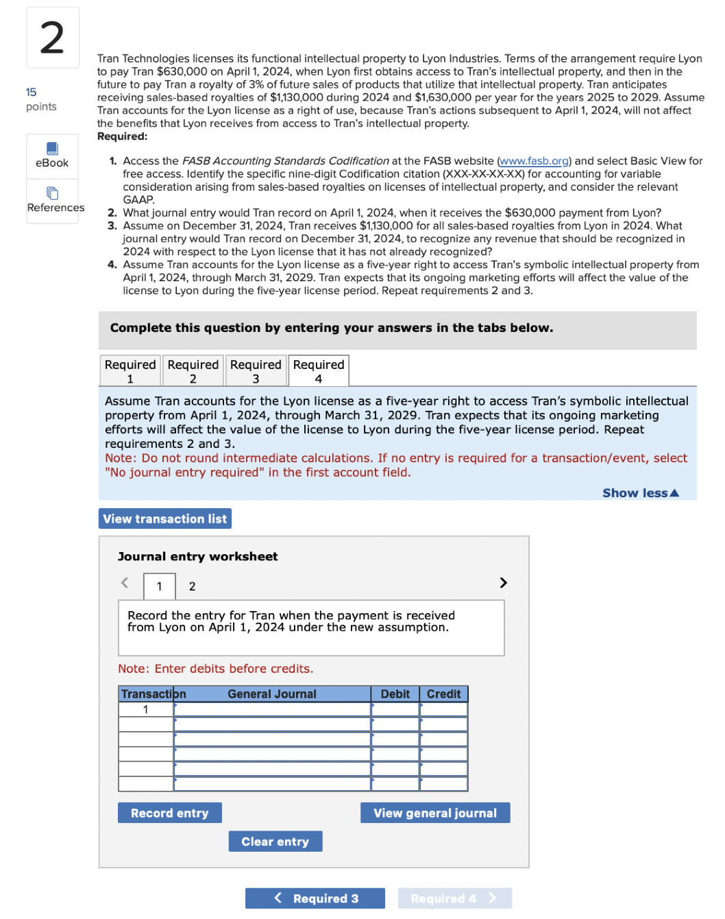 intellectual property, and then in the future to pay Tran a royalty