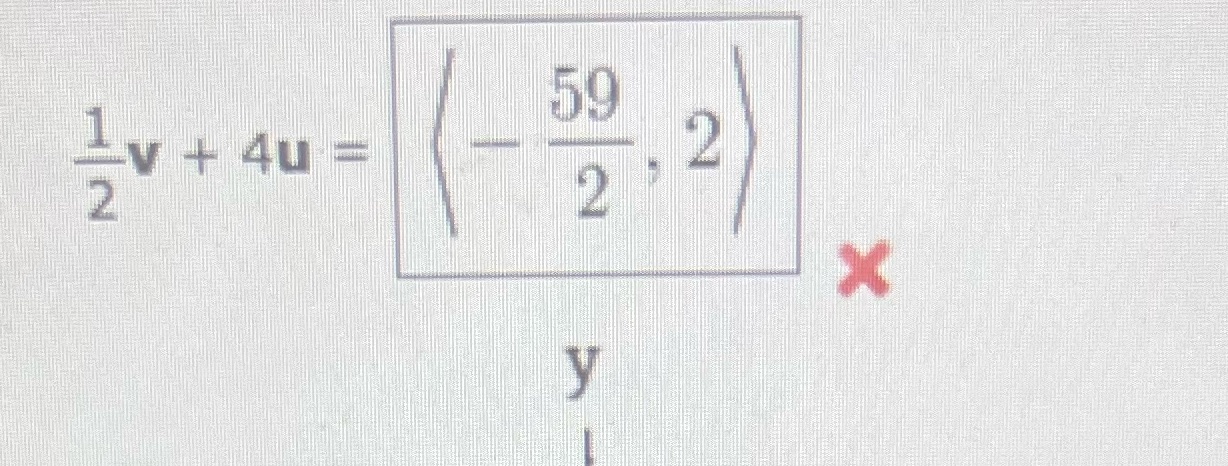59 v + 4u = 2 2 y X