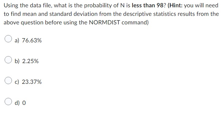 and standard deviation respectively? (Hint: Use "Data Analysis" add-on in excel and