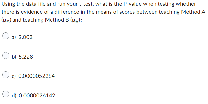H1: < B = c) HO: = MB and H1: > MB