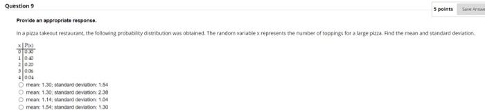 Question 9 Provide an appropriate response. 5 points Seve Answe In a