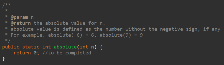 * @param n * @return the absolute value for n. * absolute