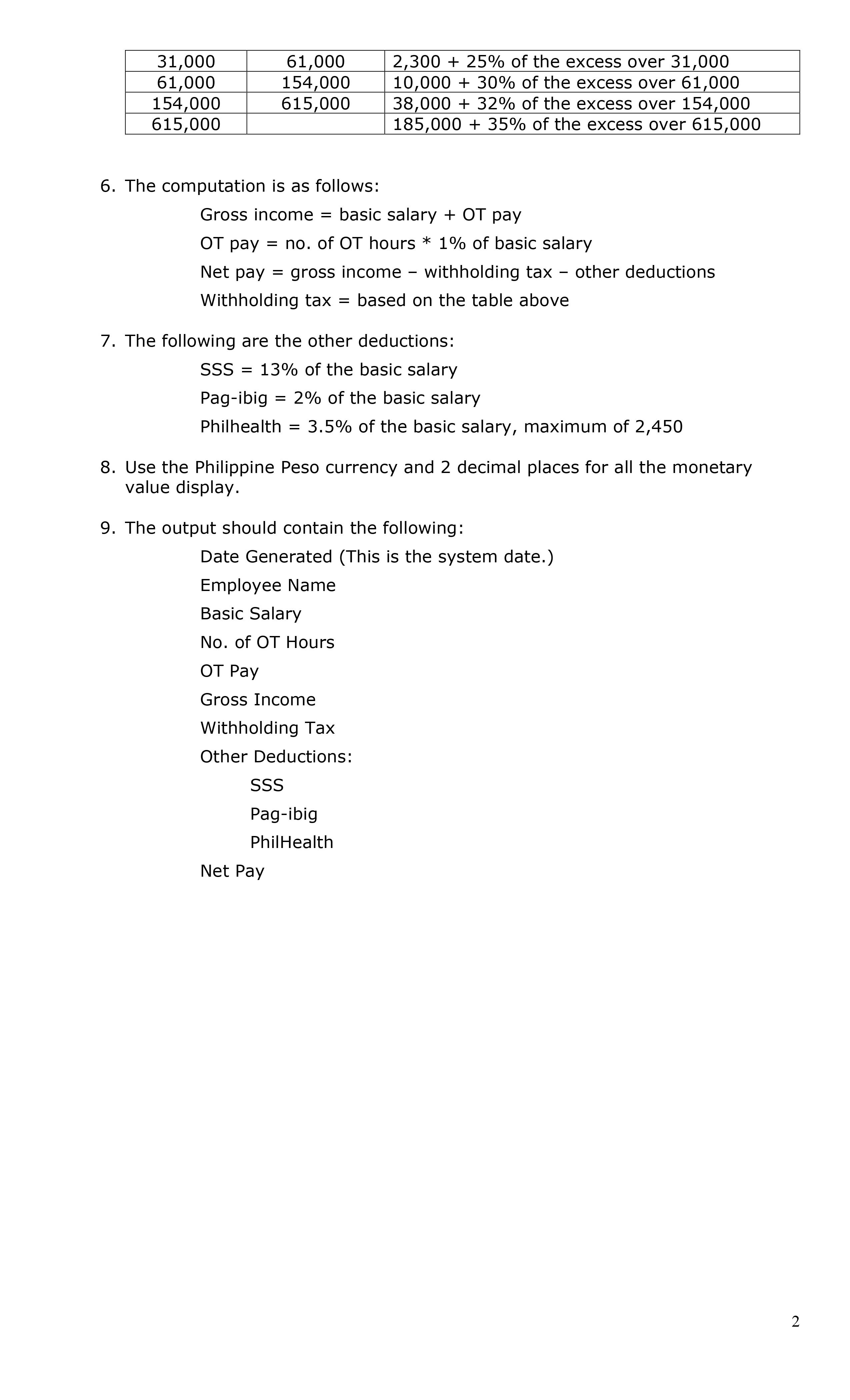 - Machine Problem 2 Objective/s: At the end of this activity, you