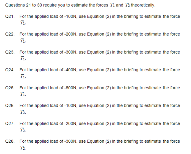 the other force values and strain gauges. A new table may now