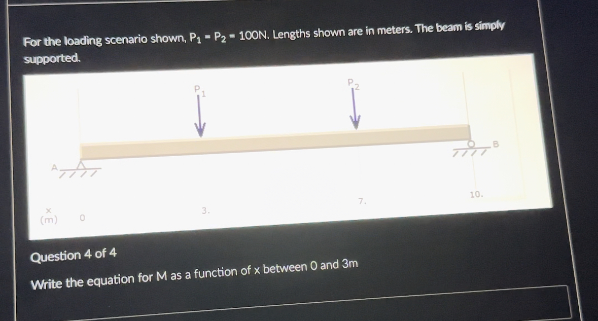 For the loading scenario shown, P = P2 = 100N. Lengths shown