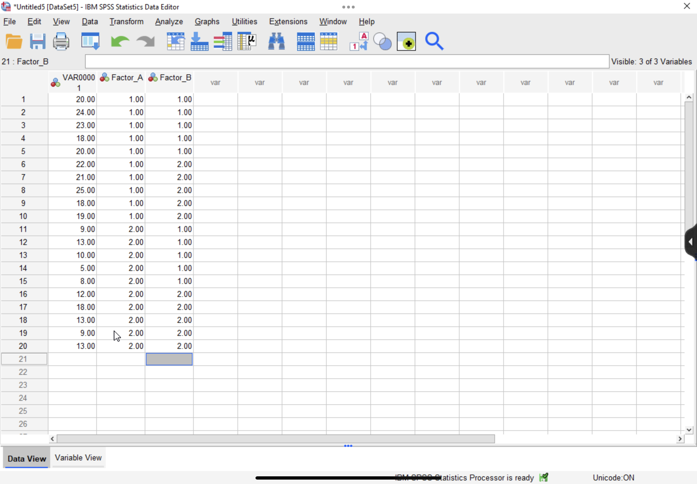 - IBM SPSS Statistics Viewer File Edit View Data Transform Insert Format