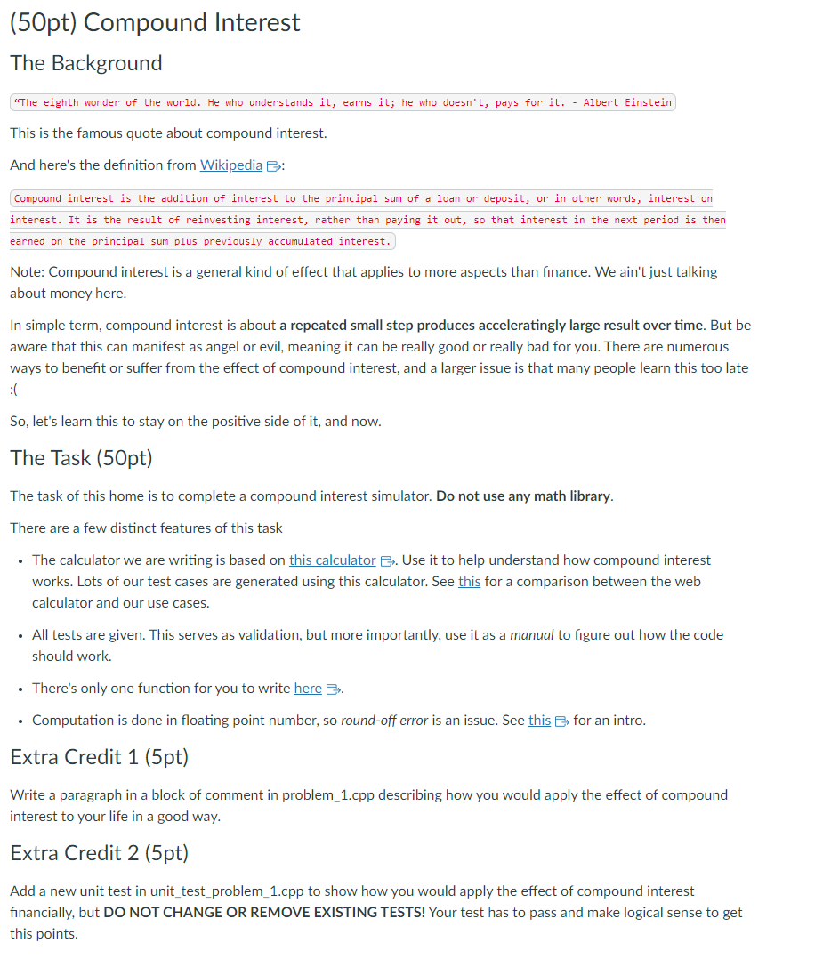 given unit tests as instruction manual Get comfortable with the grading submission