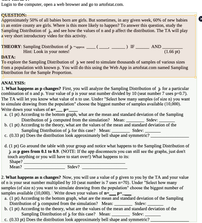 Login to the computer, open a web browser and go to artofstat.com.