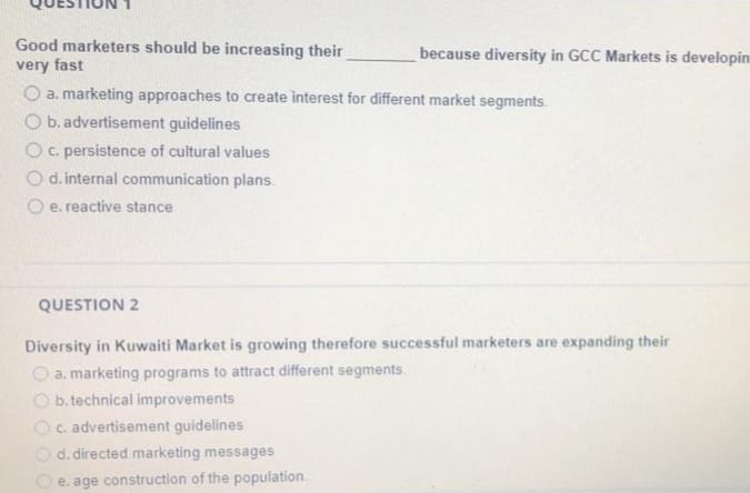 Good marketers should be increasing their very fast because diversity in GCC
