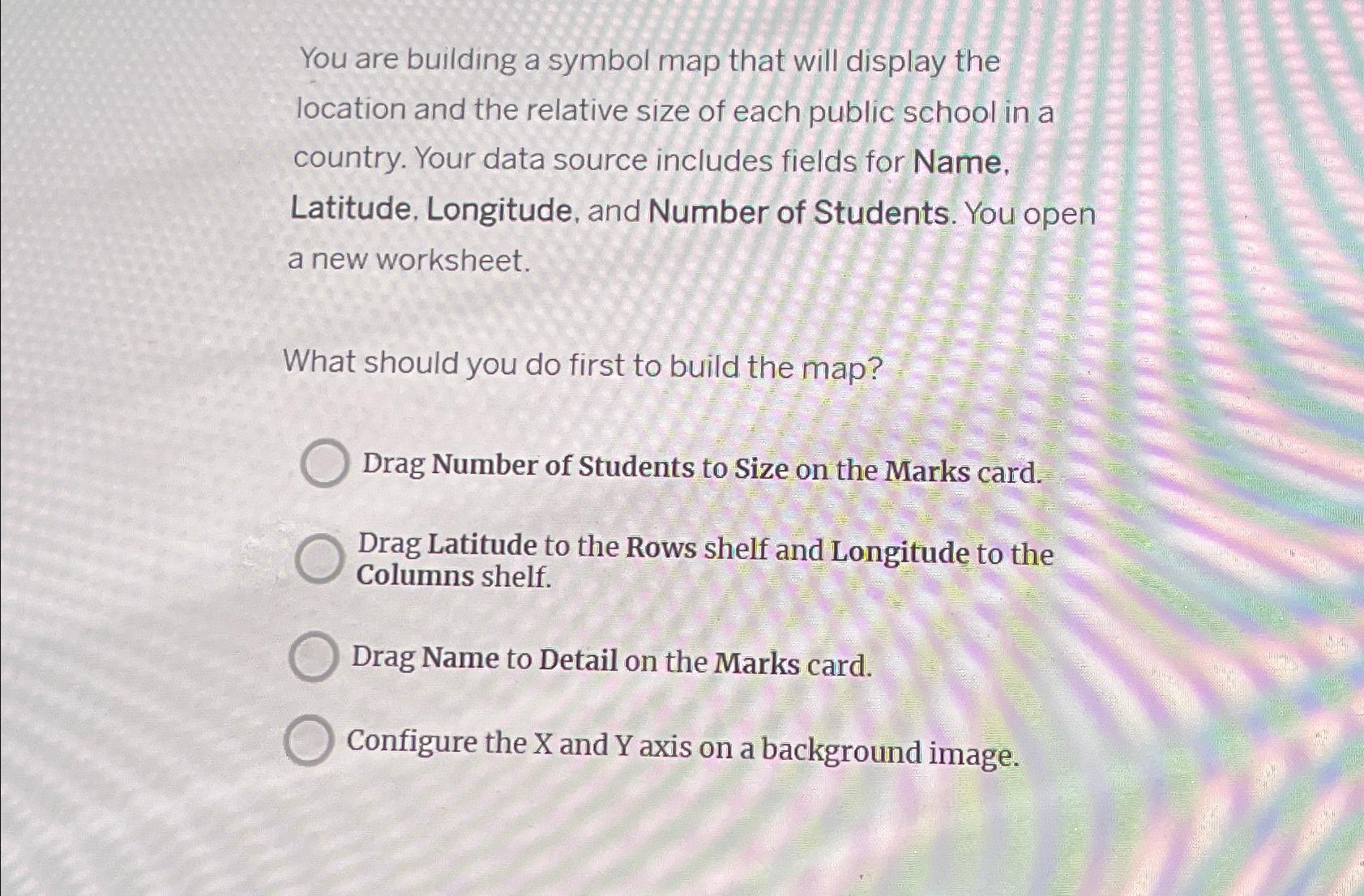 You are building a symbol map that will display the location and