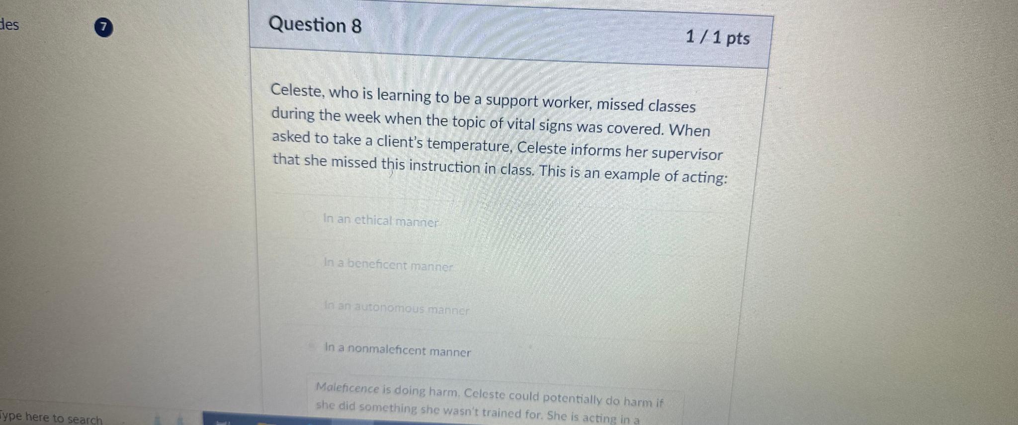 des Type here to search Question 8 1/1 pts Celeste, who is