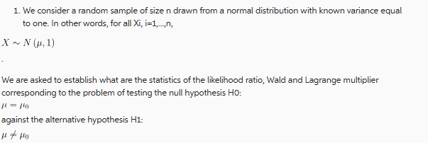 1. We consider a random sample of size n drawn from a