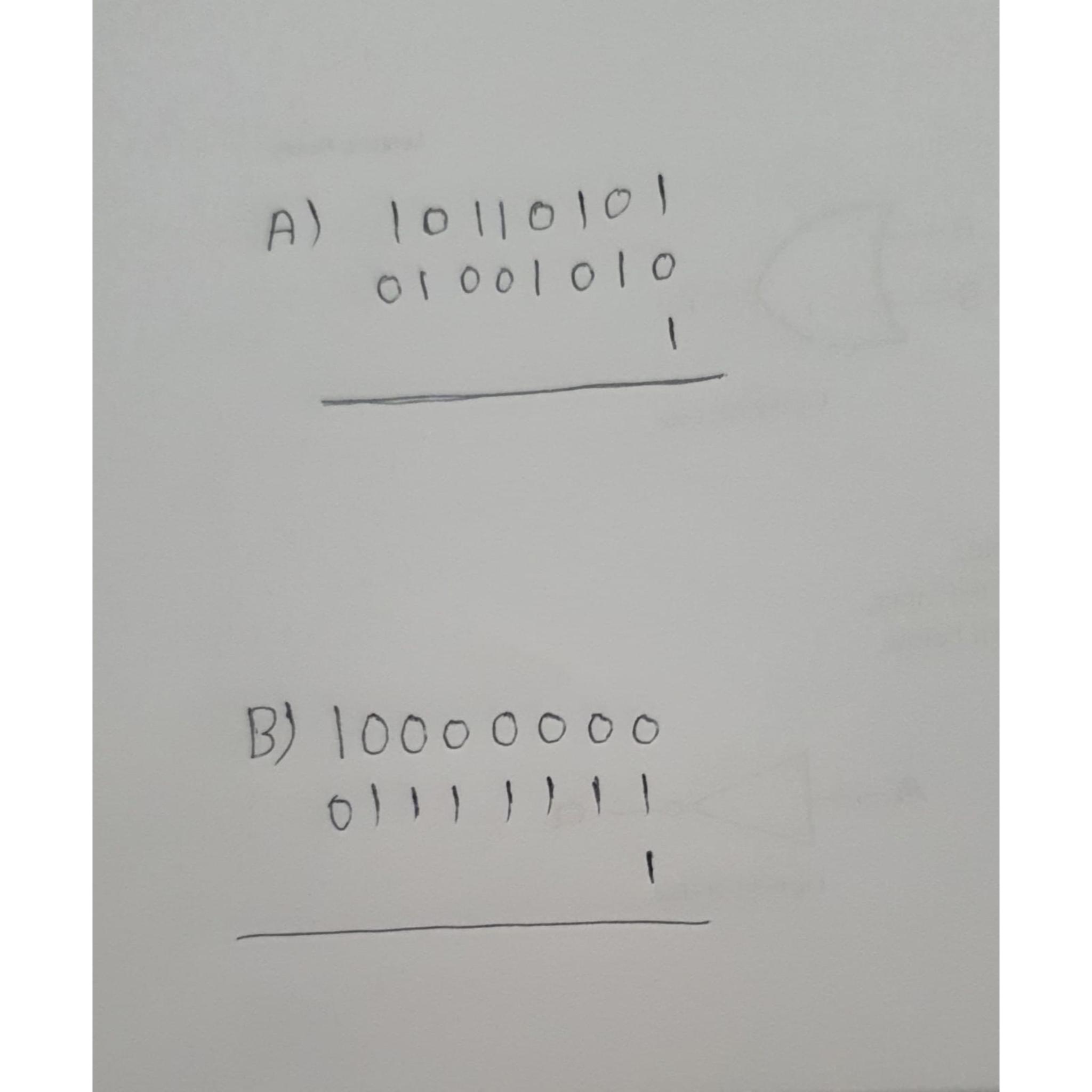 A) 10110101 0 1 0 0 1 0 1 0 B) 10000000