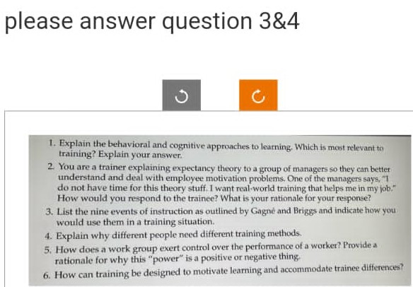 please answer question 3&4 1. Explain the behavioral and cognitive approaches to