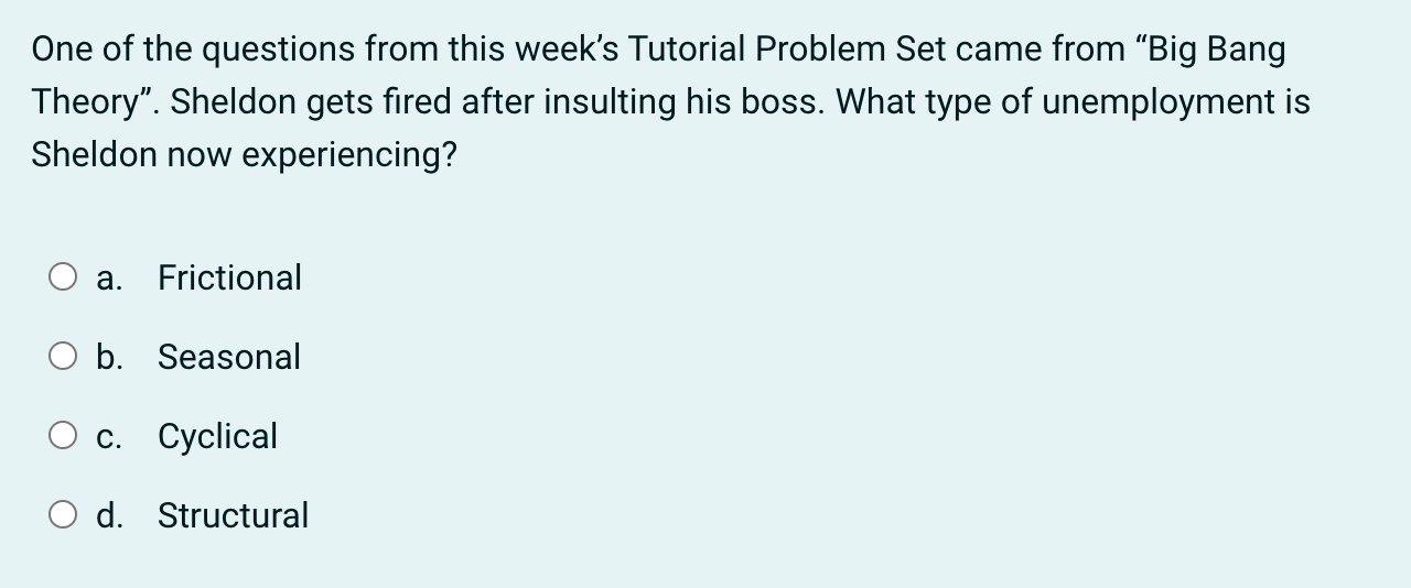 One of the questions from this week's Tutorial Problem Set came from