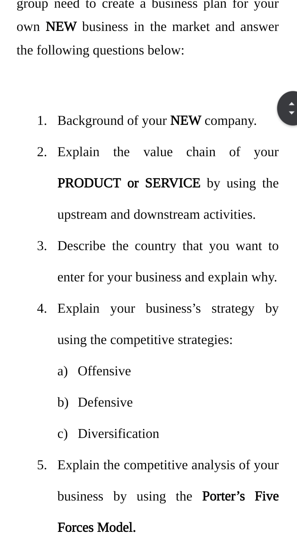 group need to create a business plan for your own NEW business