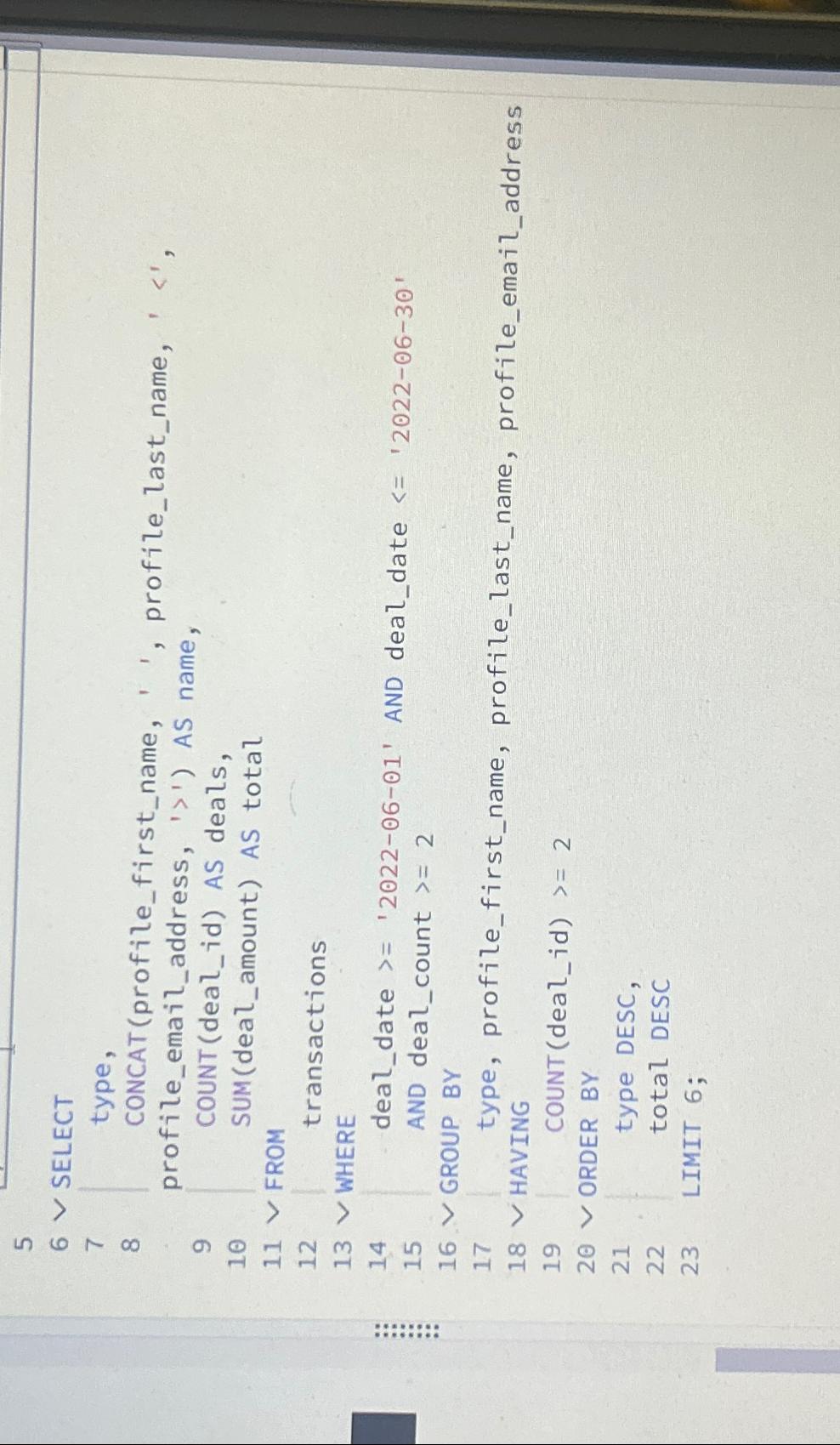 V 6 SELECT 5698 type, CONCAT(profile_first_name, '', profile_last_name, ' = '2022-06-01' AND