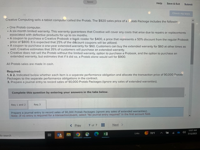 Saved Help Save & Exit Submit Check my work Creative Computing sells