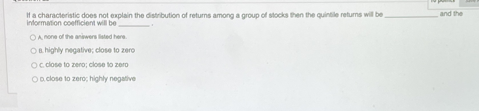 If a characteristic does not explain the distribution of returns among a
