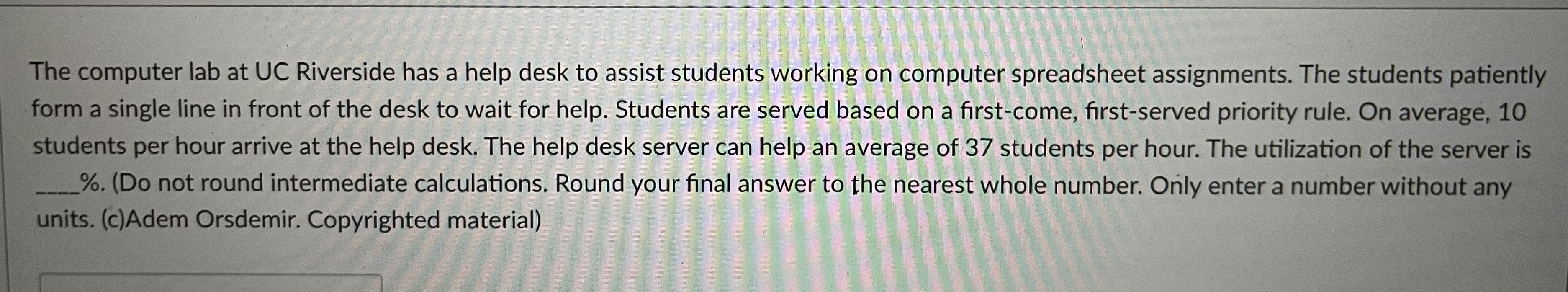 The computer lab at UC Riverside has a help desk to assist