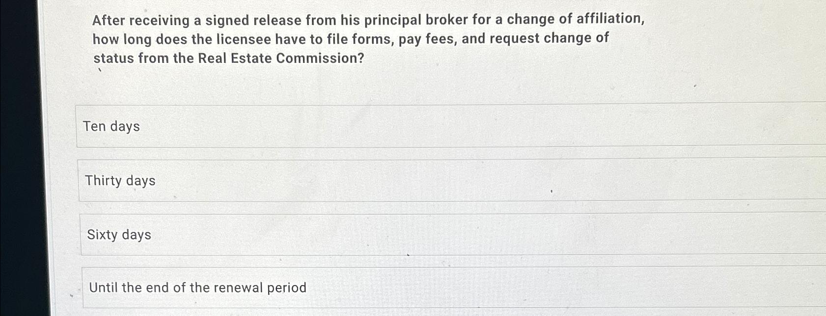 After receiving a signed release from his principal broker for a change